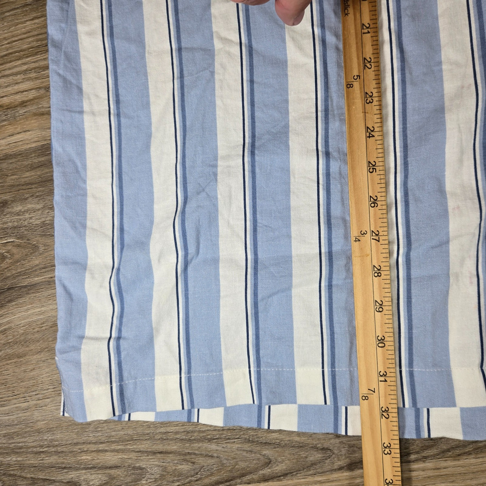 Gap Linen Camp Shirt Mens 2XL Blue Stripe Button Up Short Sleeve Casual XXL - Picture 5 of 9